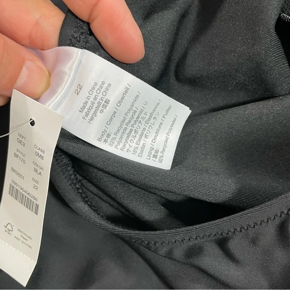 New J Crew Bow One Shoulder One Piece Swimsuit Black Size 22 - Picture 7 of 8